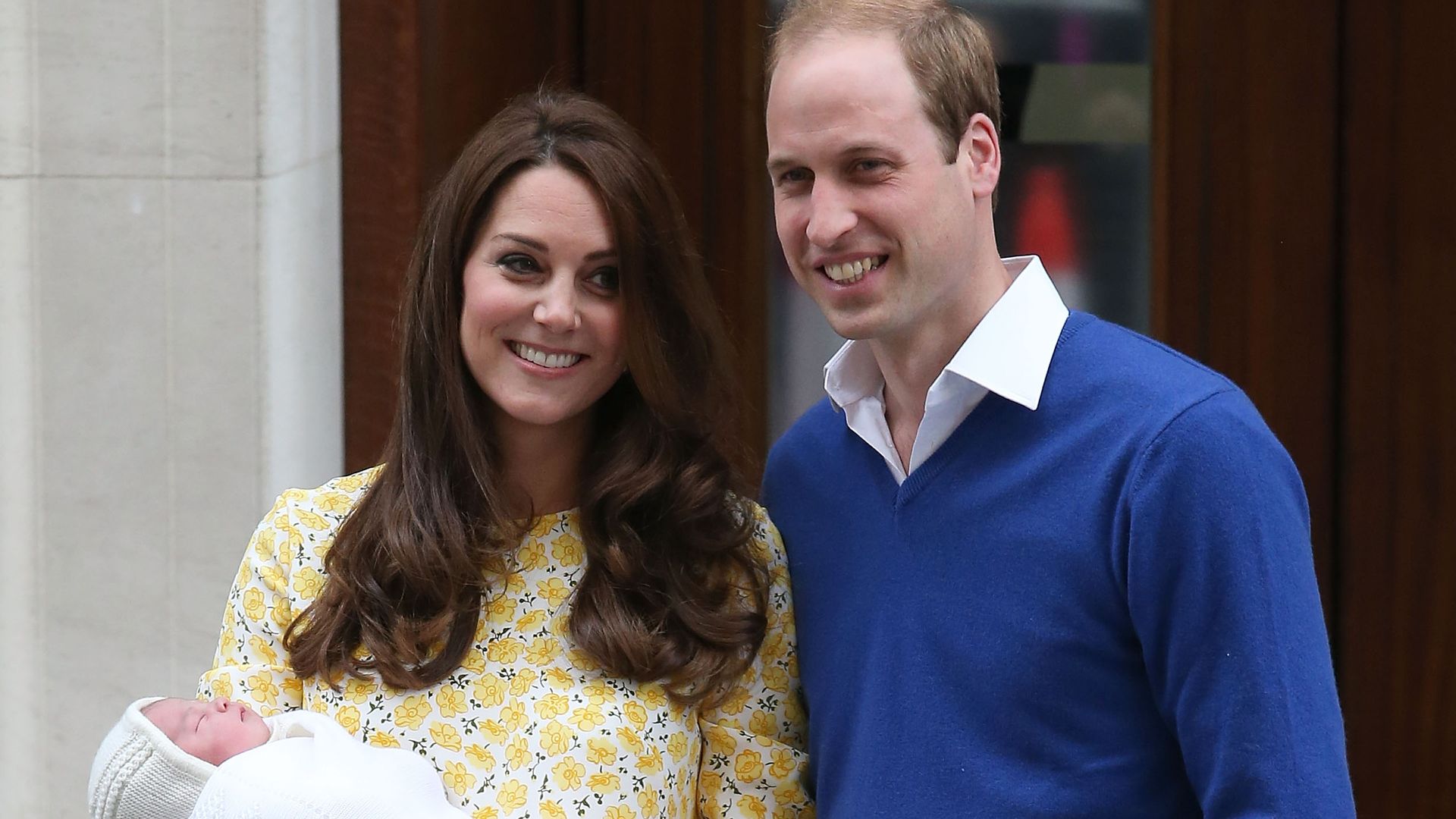 Princess Kate and Prince William with a baby Princess Charlotte