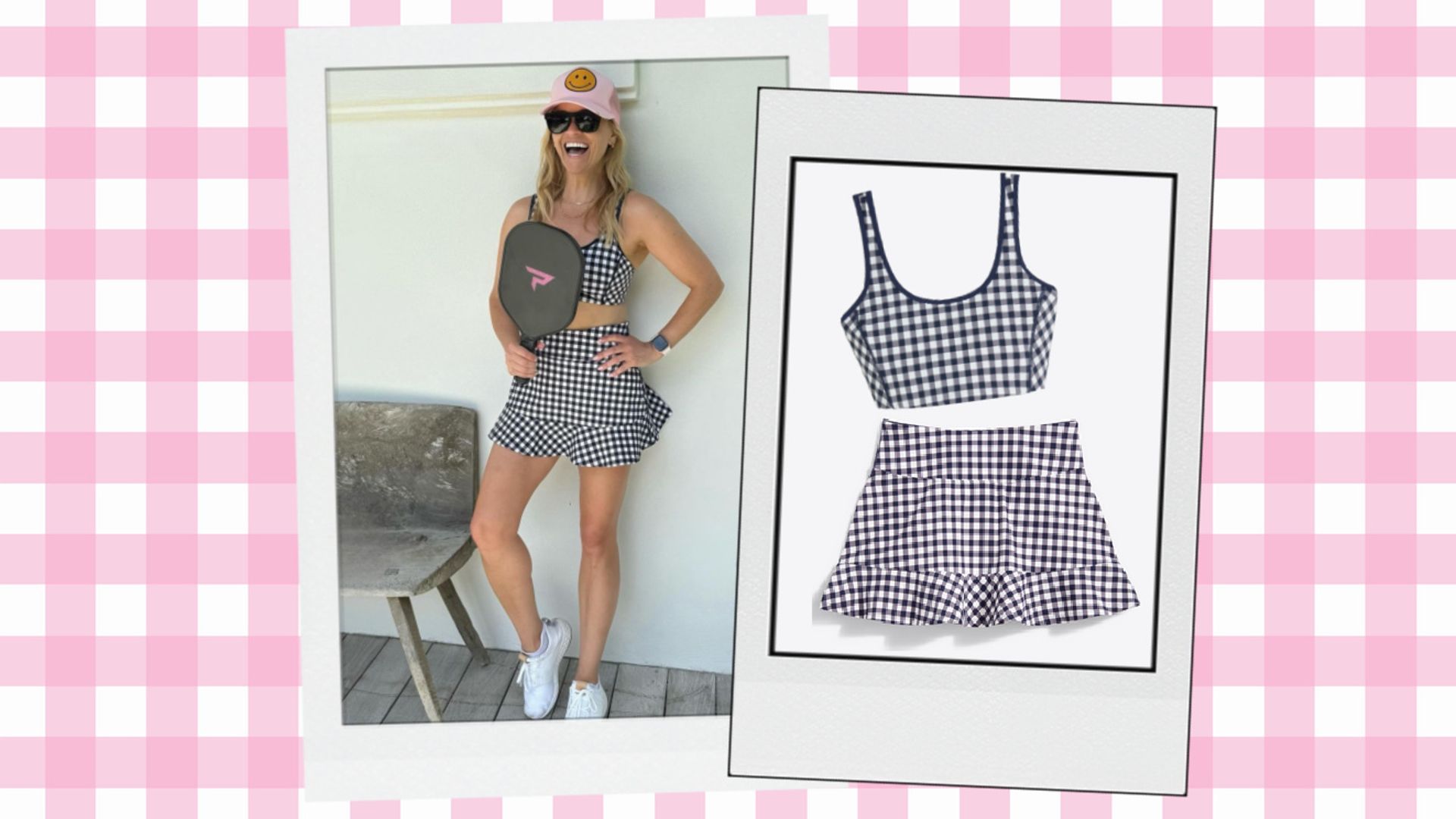 Reese Witherspoon's gingham pickleball outfit is perfect and I found it on sale