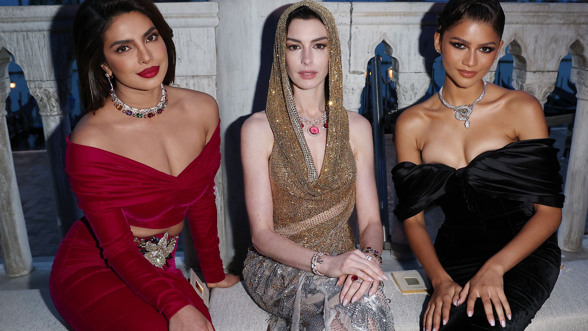 Priyanka Chopra Jonas, Anne Hathaway and Zendaya at Bulgari Mediterranea High Jewelry Event