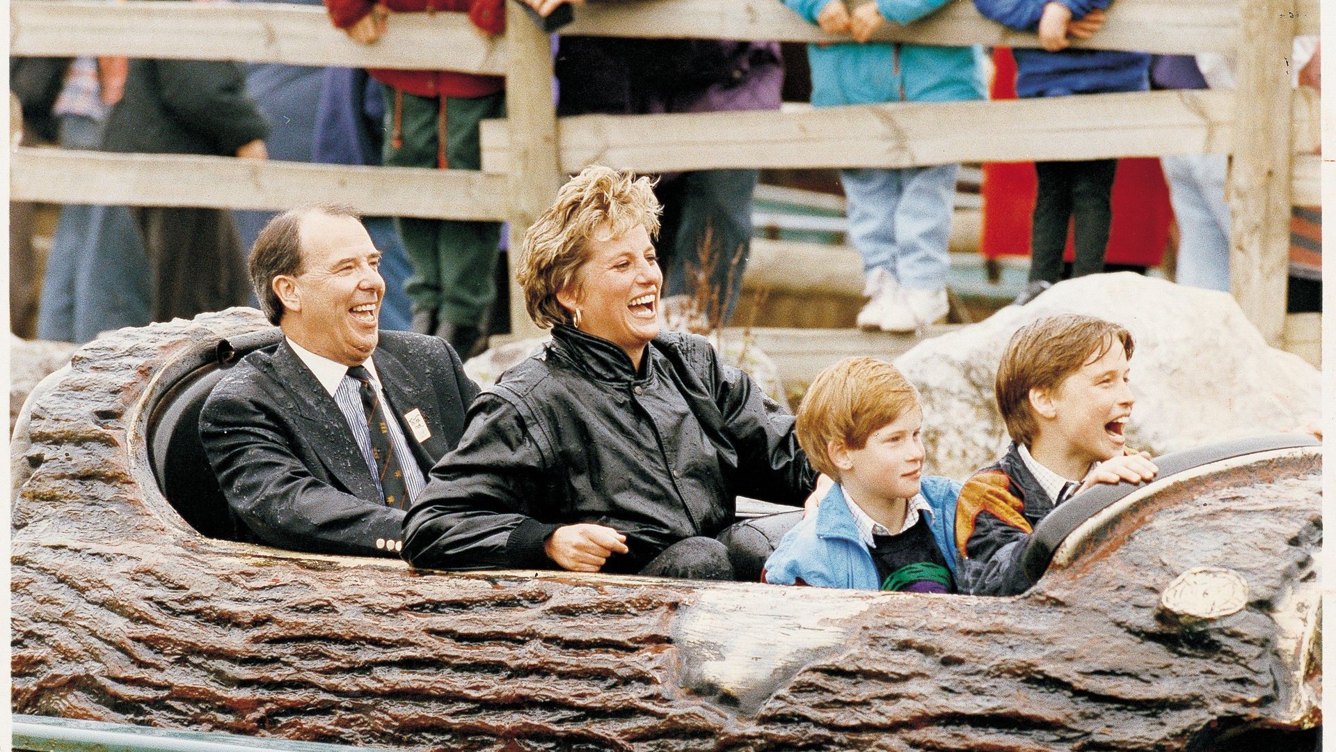 Diana with william and harry on log flume