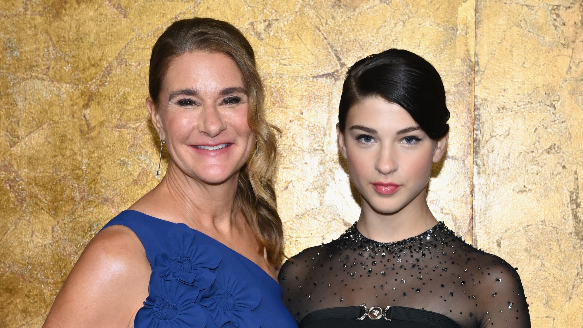 Melinda French Gates and her daughter Phoebe Gates arrive for The Albies hosted by the Clooney Foundation at the New York Public Library in New York City on September 28, 2023