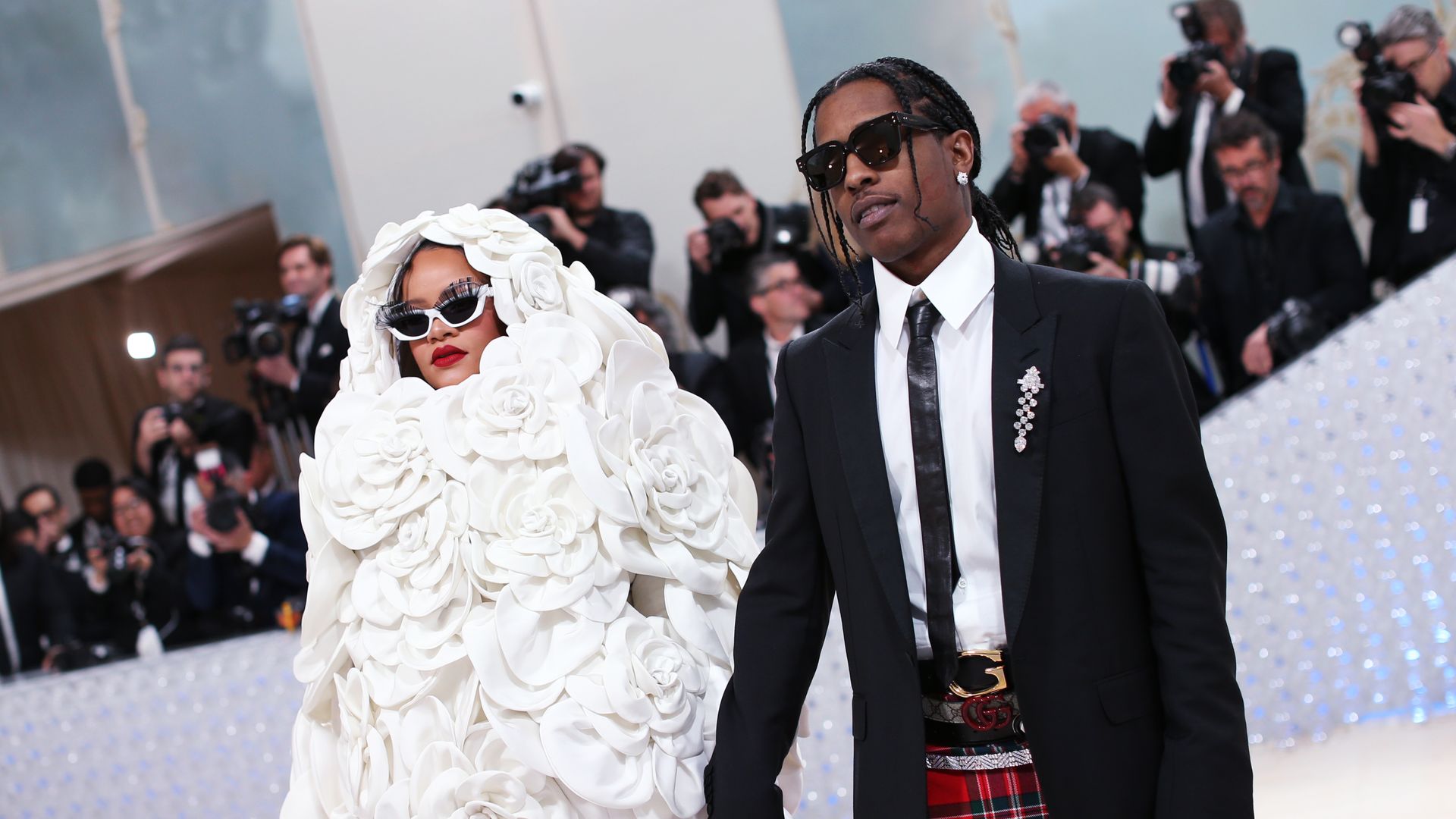 Rihanna and A$AP Rocky at the 2023 Met Gala