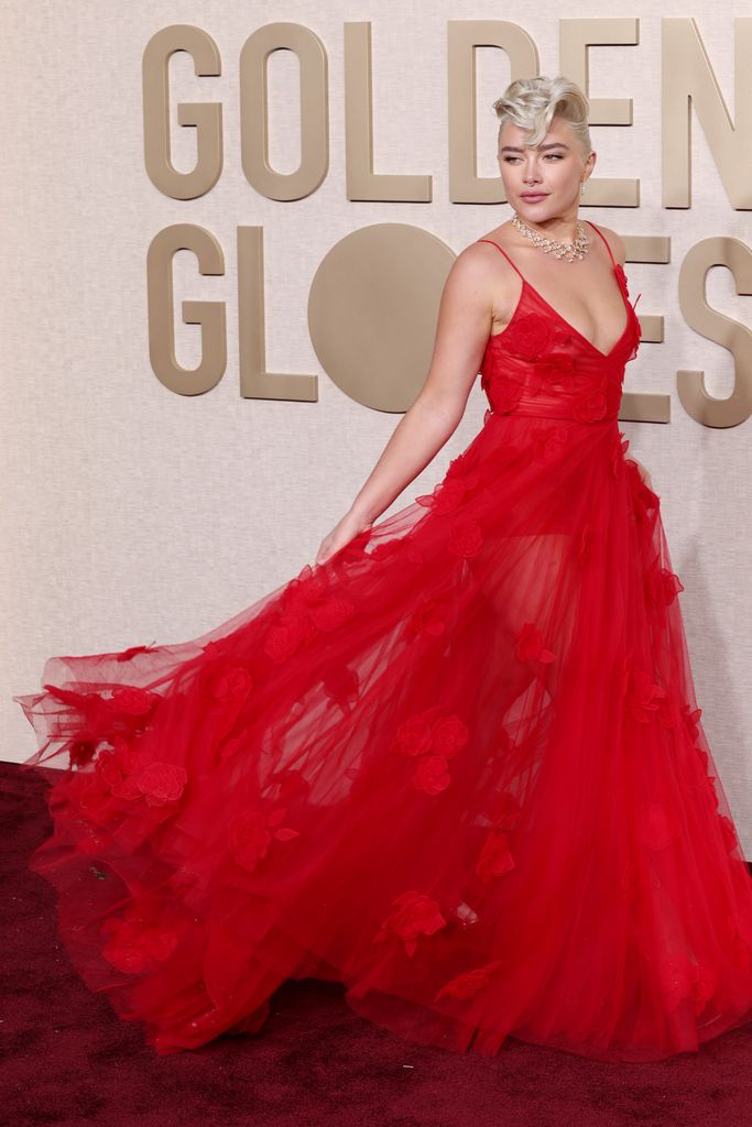 Florence Pugh attends the 81st Annual Golden Globe Awards at The Beverly Hilton on January 07, 2024 in Beverly Hills, California