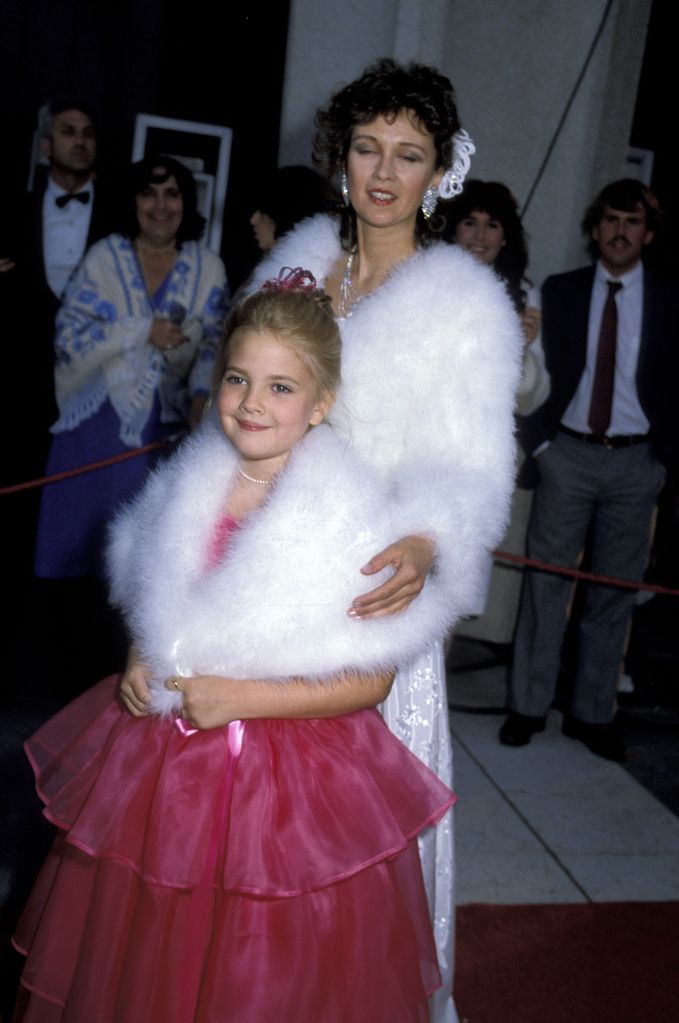 Drew Barrymore and mother Jaid Barrymore attend 55th Annual Academy Awards on April 11, 1983 at the Dorothy Changler Pavilion in Los Angeles, California