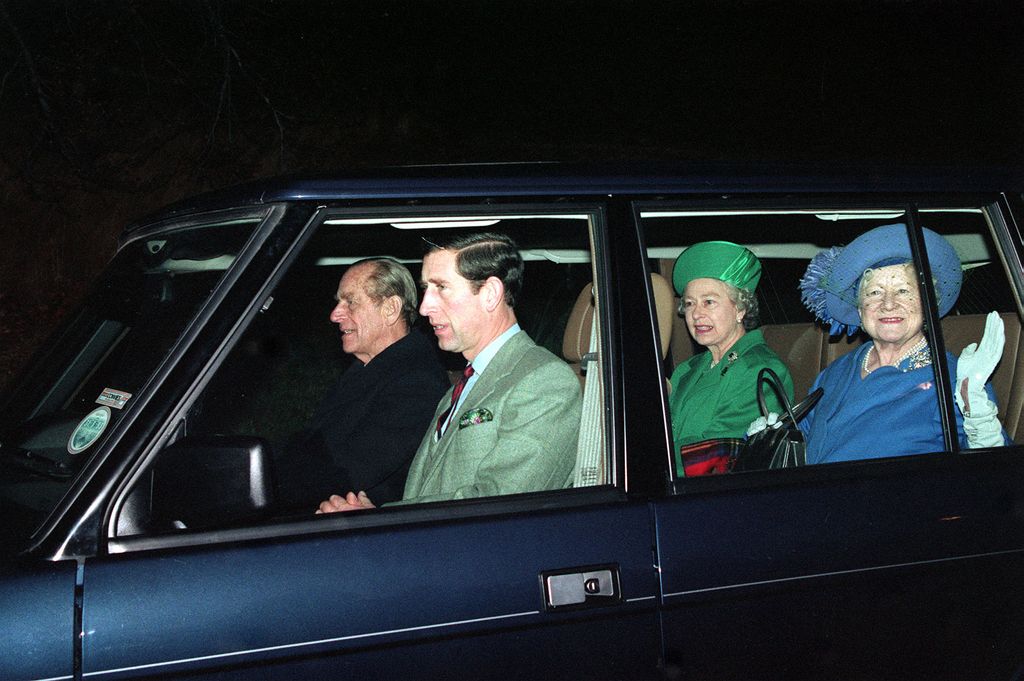 Members of the Royal Family leave Craithie Church after the royal wedding of the Princess Royal and Commander Tim Laurence.