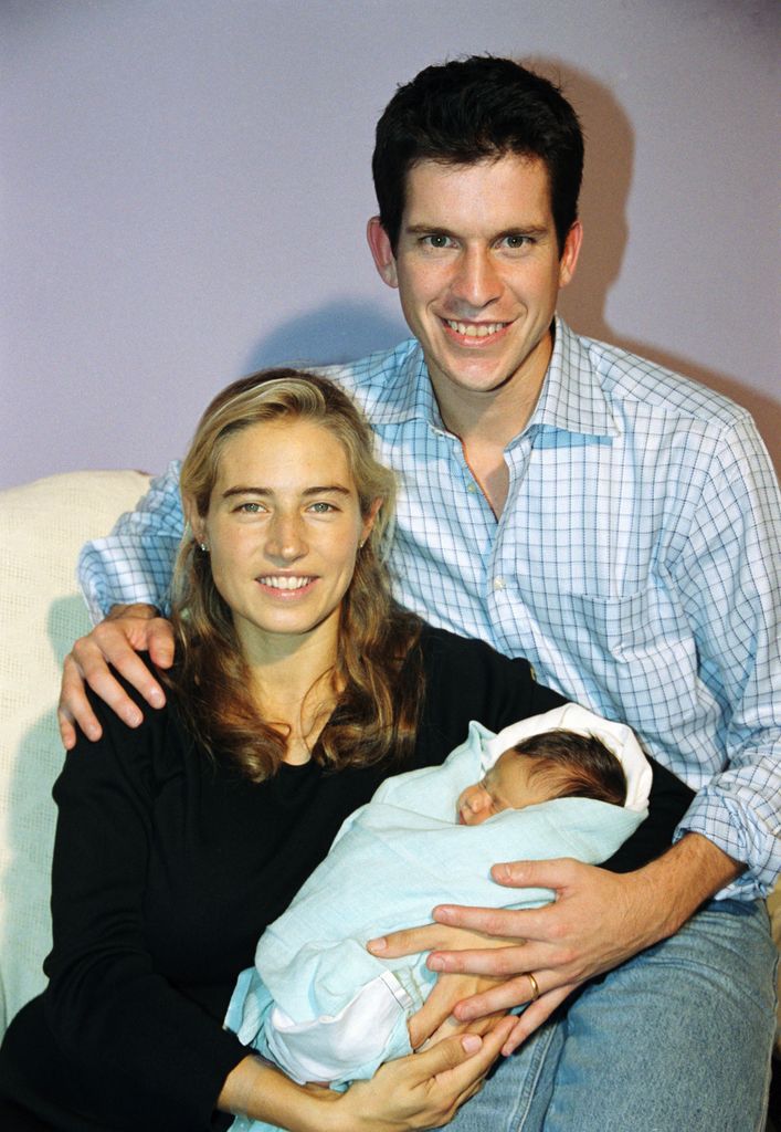 Tim and Lucy henman with newborn