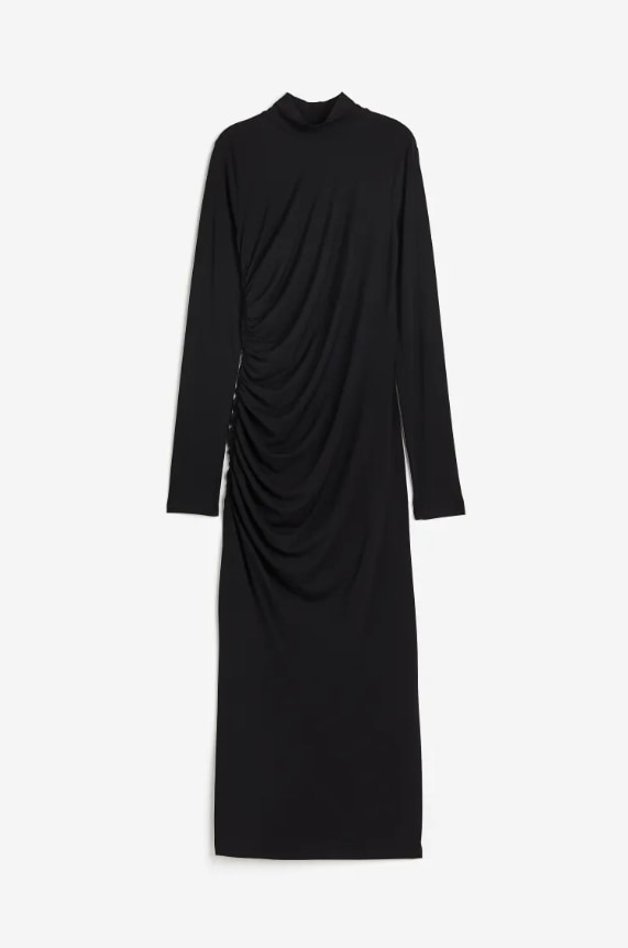 Gathered Turtleneck Dress - H&M