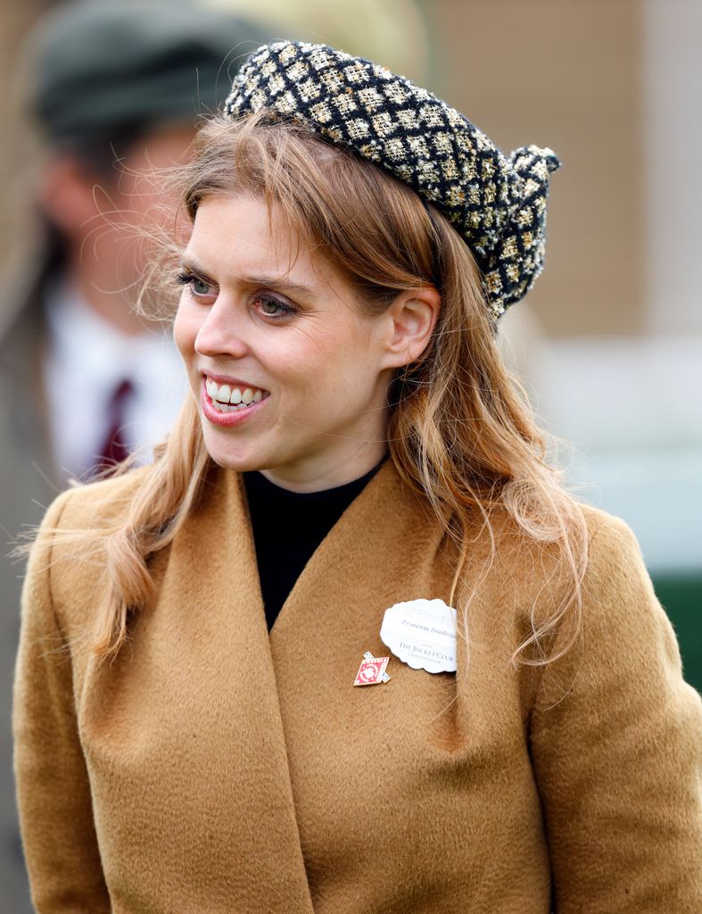 Princess Beatrice in a brown coat