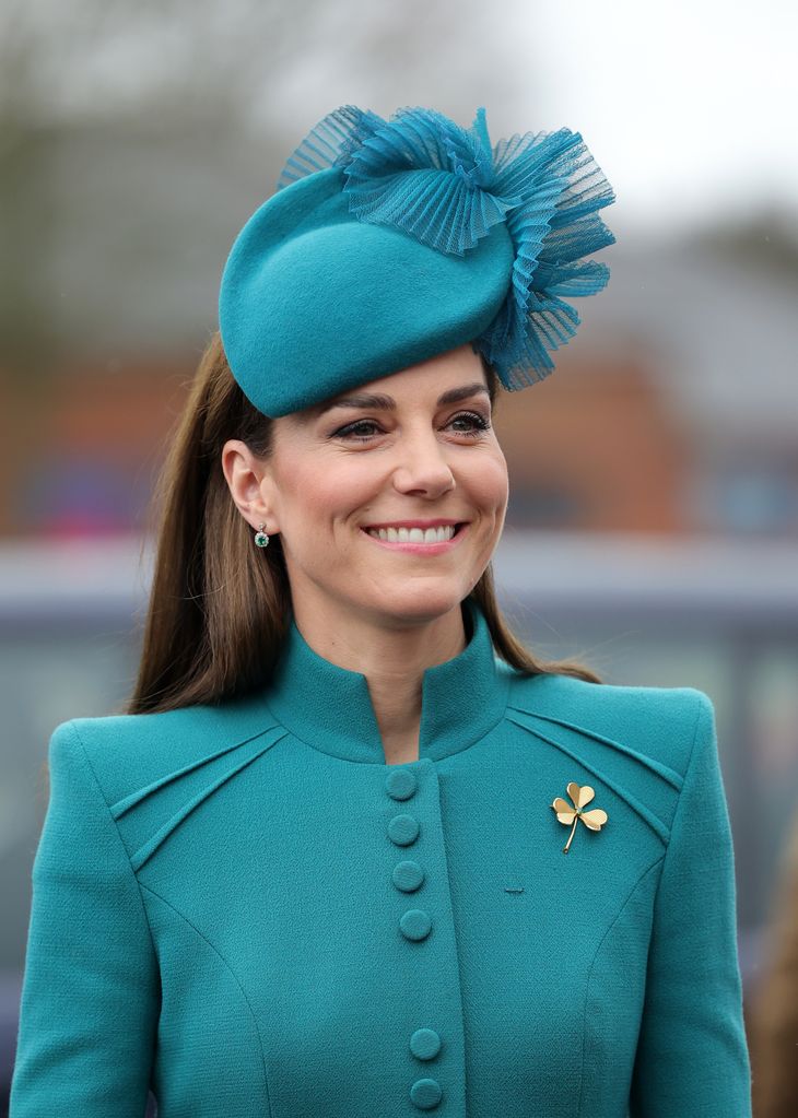 Kate Middleton wearing teal coat on St Patrick's Day 2023