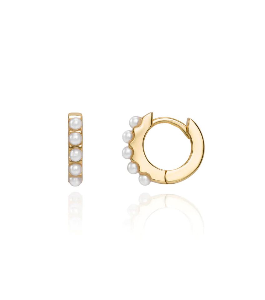 Abbott Lyon Gold Pearl Hoops