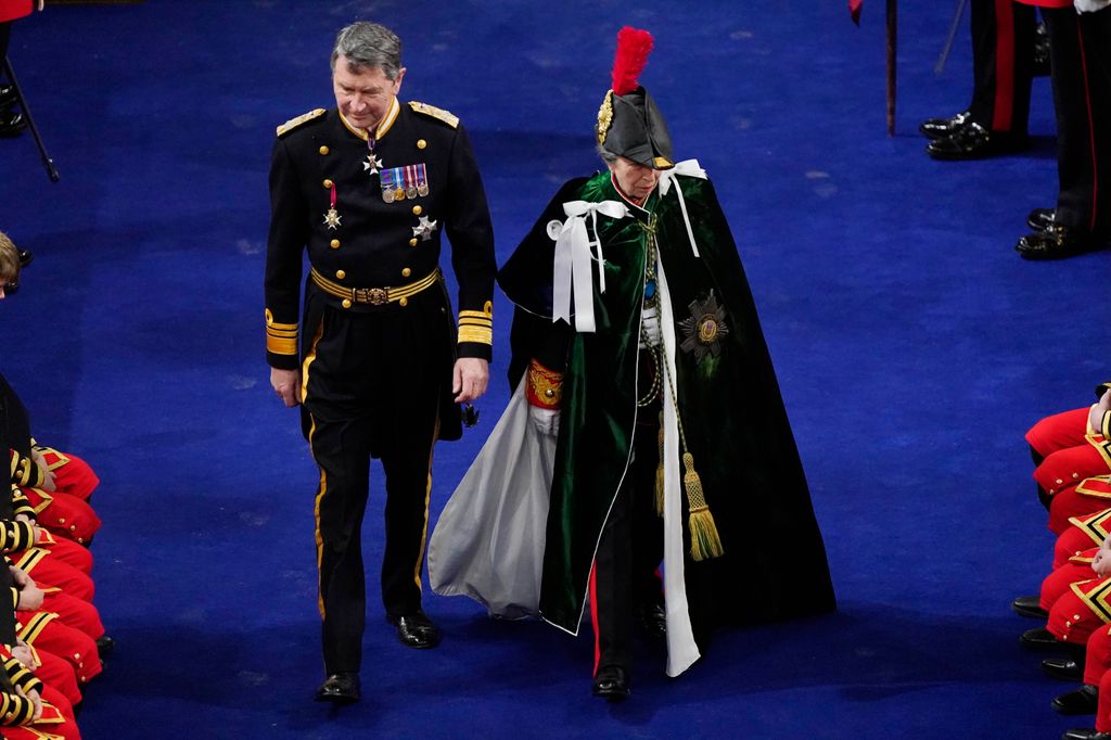 Princess Anne in Westminster Abbey with her husband 