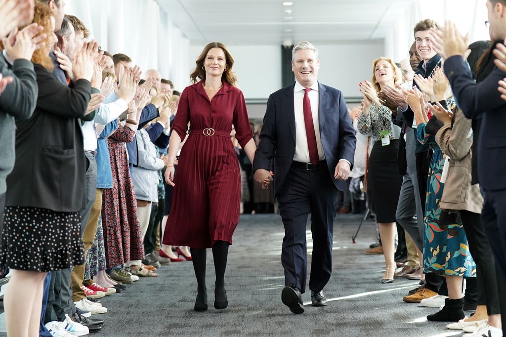 Party leader Sir Keir Starmer arriving with his wife Victoria to deliver his keynote speech at the Labour Party Conference at the ACC Liverpool