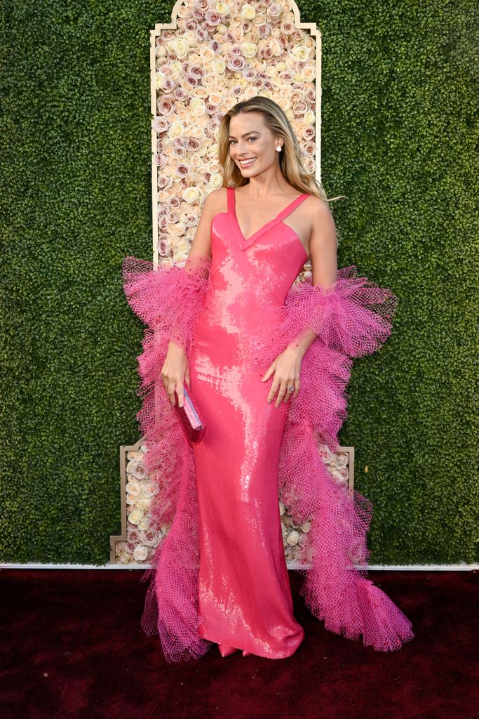 Margot Robbie at the 81st Golden Globe Awards held at the Beverly Hilton Hotel on January 7, 2024 in Beverly Hills, California.