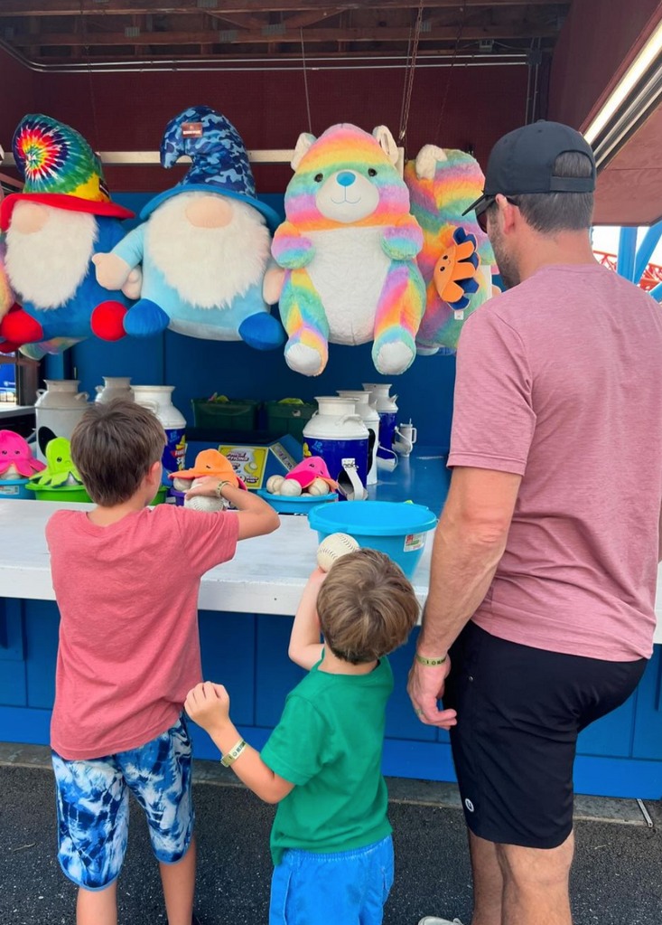 Photo shared by Carrie Underwood on Instagram June 22 , 2024 of a day out in HersheyPark with her husband Mike Fisher and their two sons