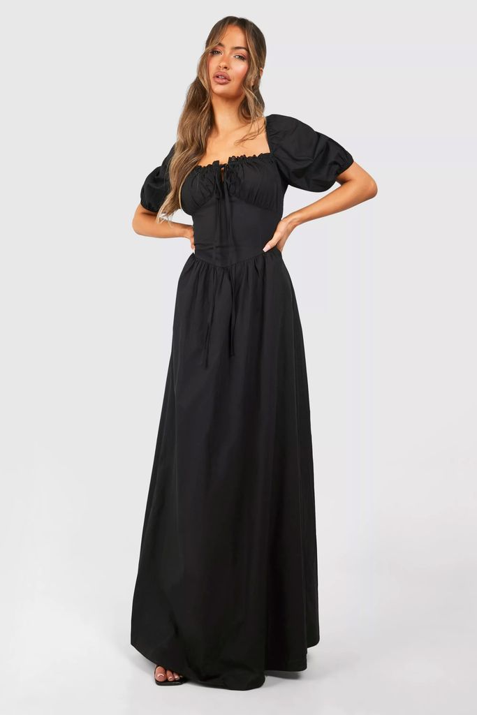 Boohoo Black Milkmaid Dress