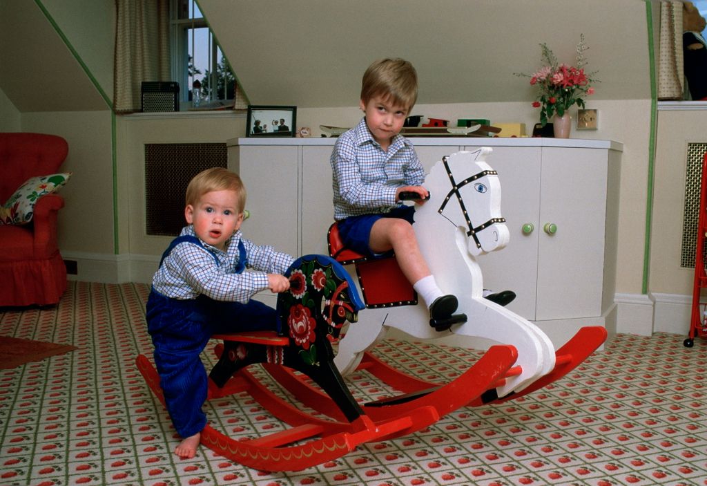 william and harry in matching gingham 