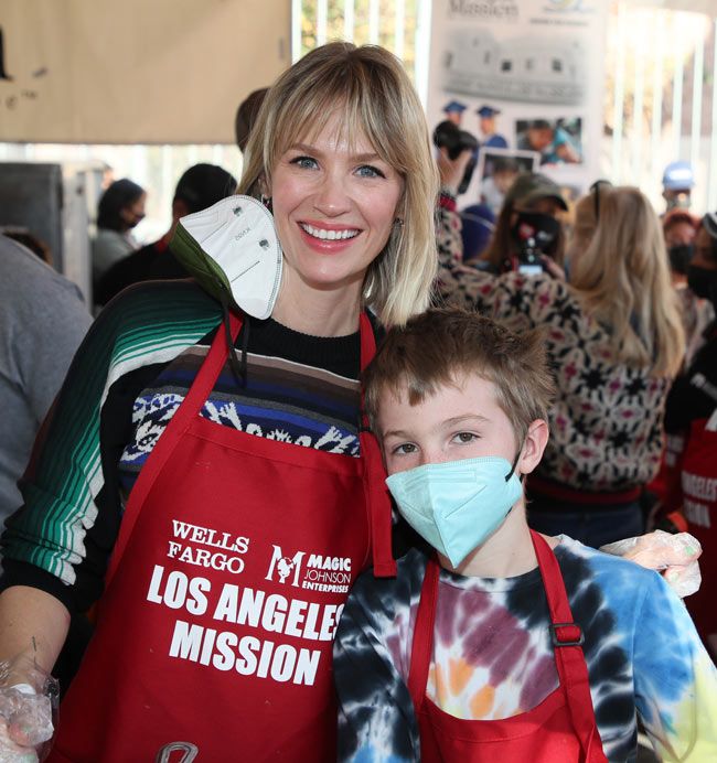 january jones with xander mask