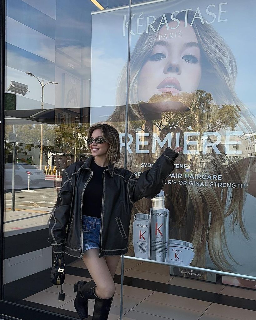 sydney sweeney wearing shorts to sephora