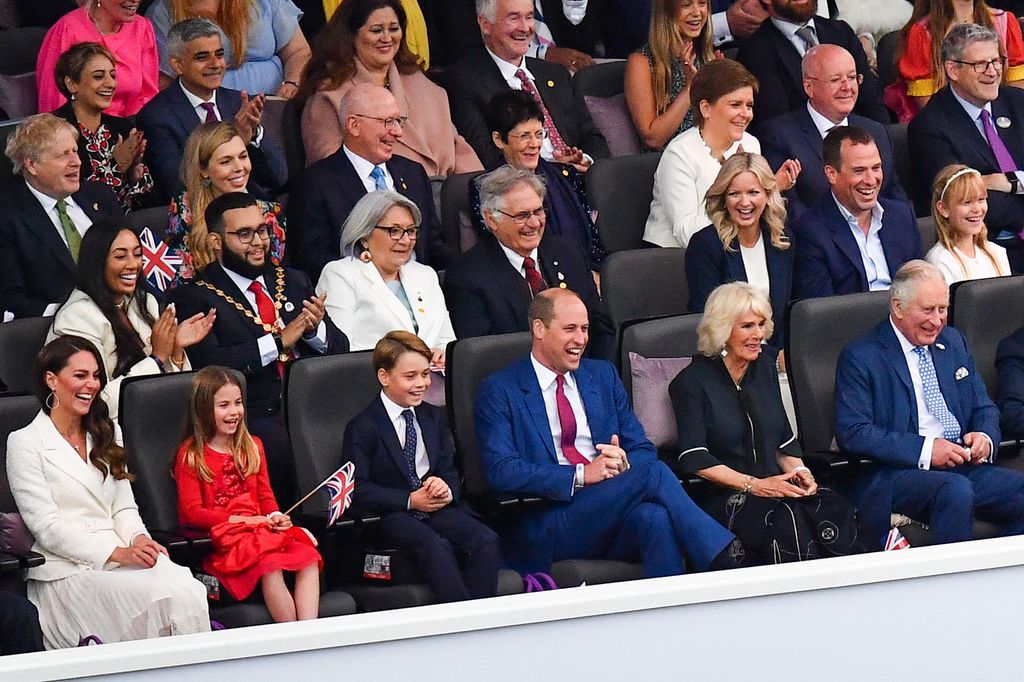 Princess Charlotte and Kate Middleton attend the Platinum Party at Buckingham Palace on June 4, 2022 as part of Queen Elizabeth II's platinum jubilee celebrations