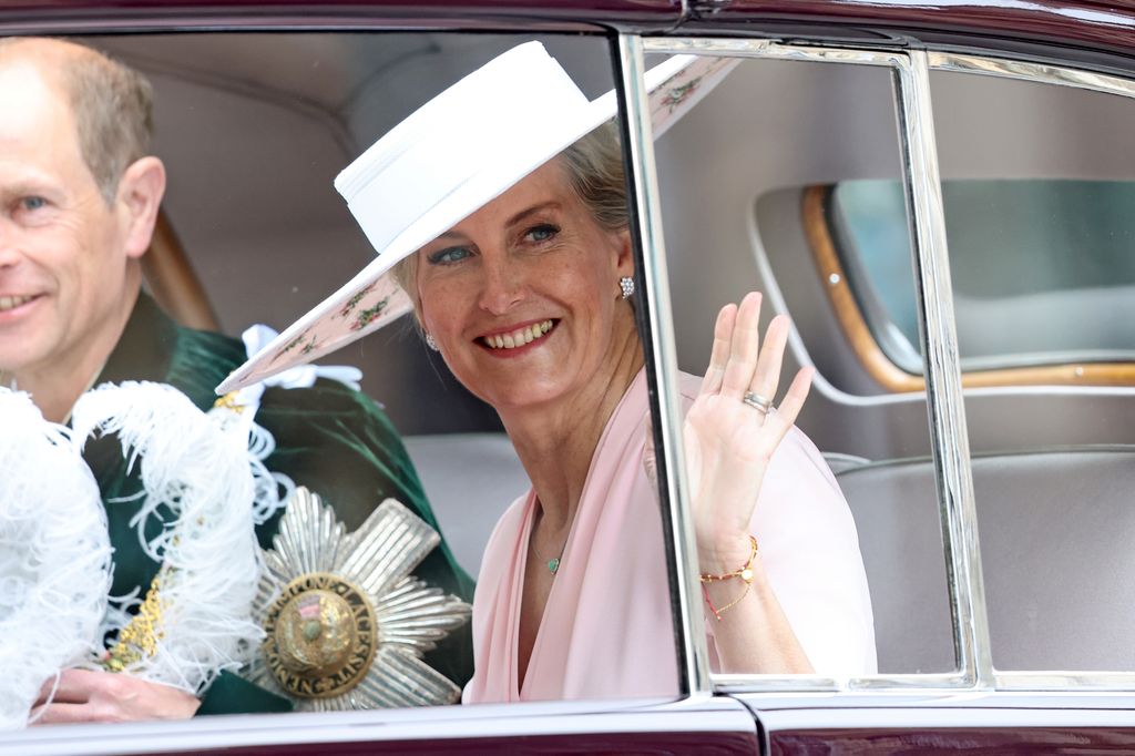 Prince Edward and Sophie depart the Thistle Service