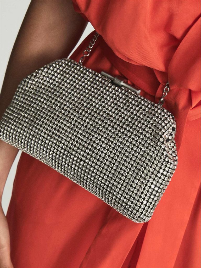 reiss adaline embellished clutch bag