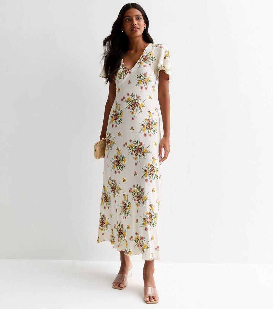 New Look White Floral Tea Dress