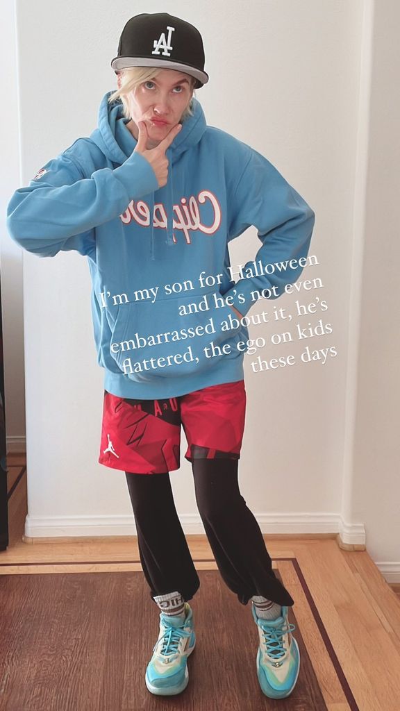 January Jones dressed as her son Xander for Halloween