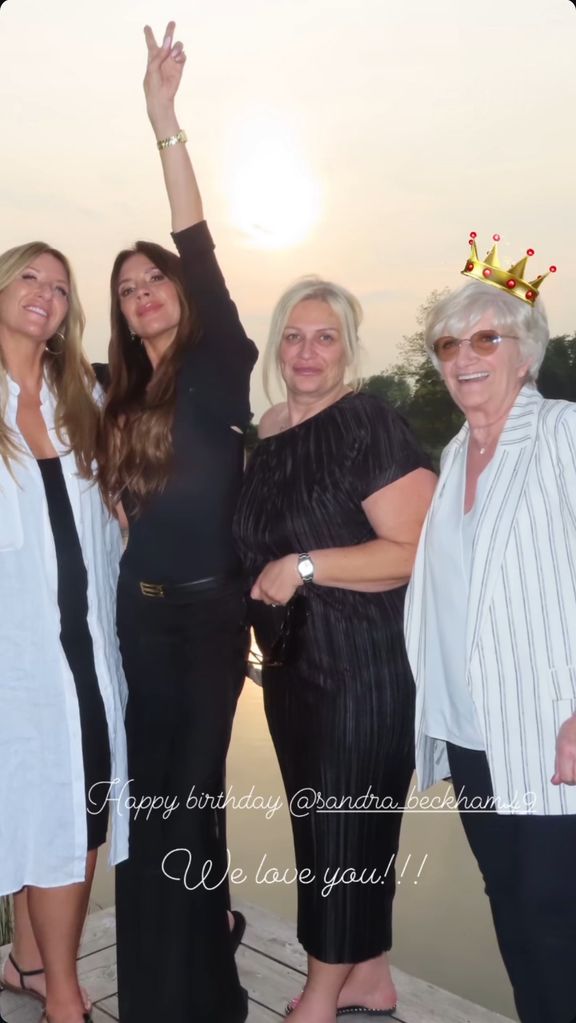 A photo of Victoria Beckham alongside her sister-in-laws and mother-in-law