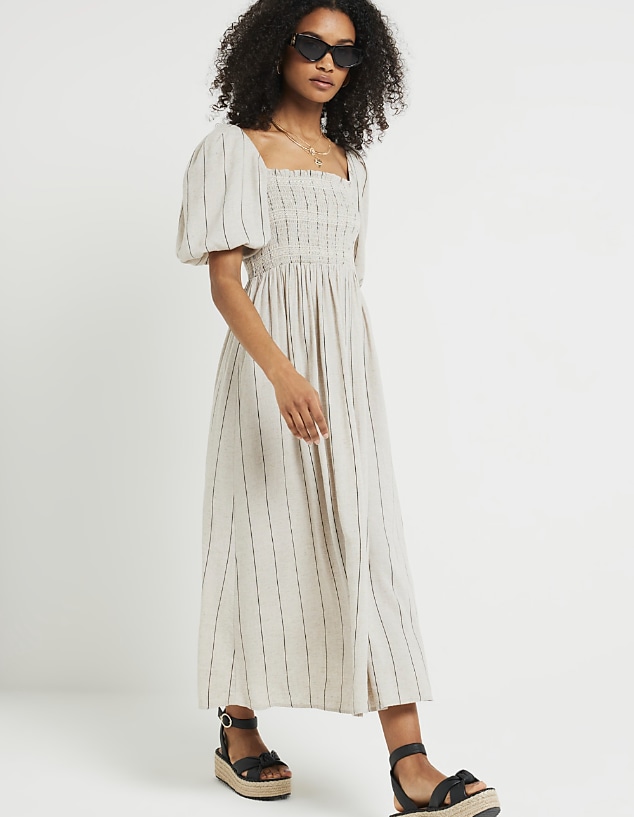 river island shirred dress 