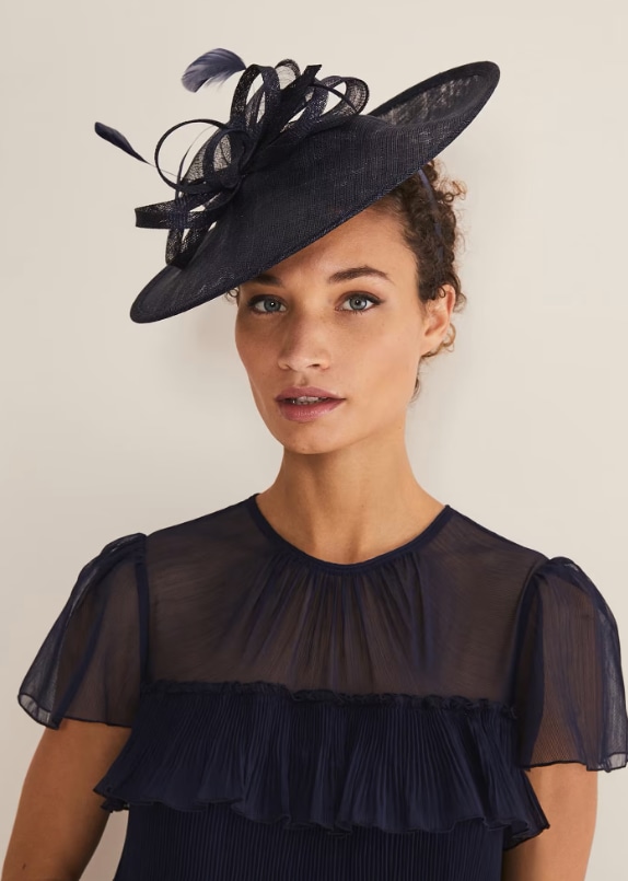 phase eight navy fascinator 