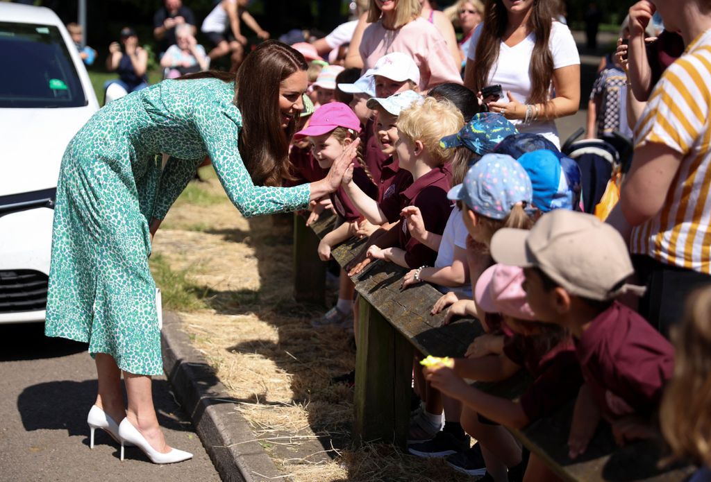 Princess Kate wears Cefinn and Jimmy Choo in Warwickshire