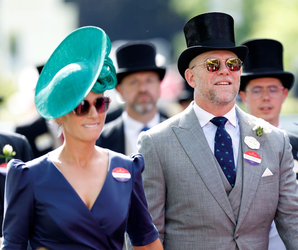 Zara Tindall walking with Mike Tindall