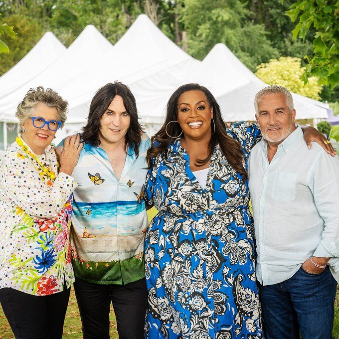 Prue Leith, Noel Fielding, Alison Hammond and Paul Hollywood on Bake Off