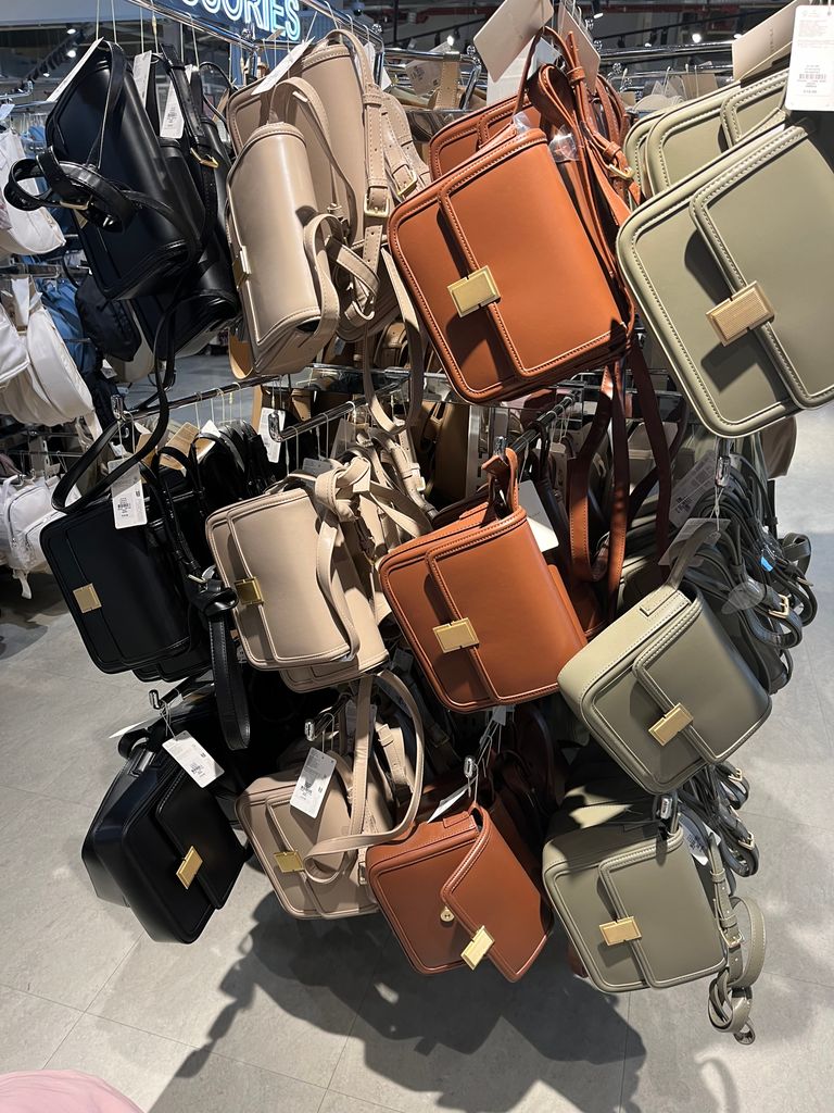 The £10 Primark Celine Box bag dupe in black, taupe, tan and khaki