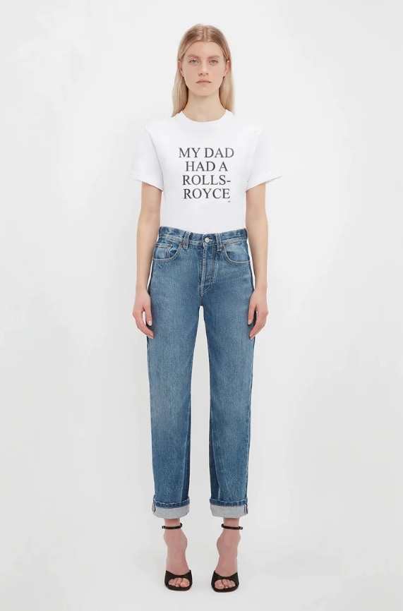 My Dad Has a Rolls Royce slogan tee - Victoria Beckham