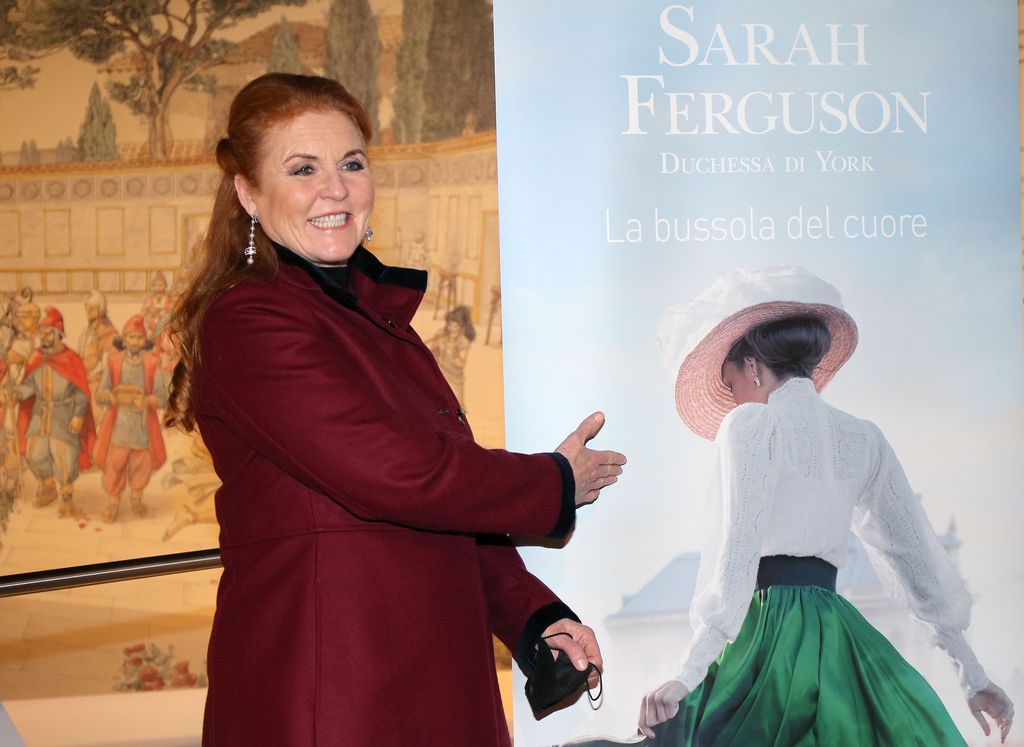 The Duchess of York attends the "La Bussola Del Cuore" (Her Heart for a Compass) book presentation at Museo Ninfeo in Rome