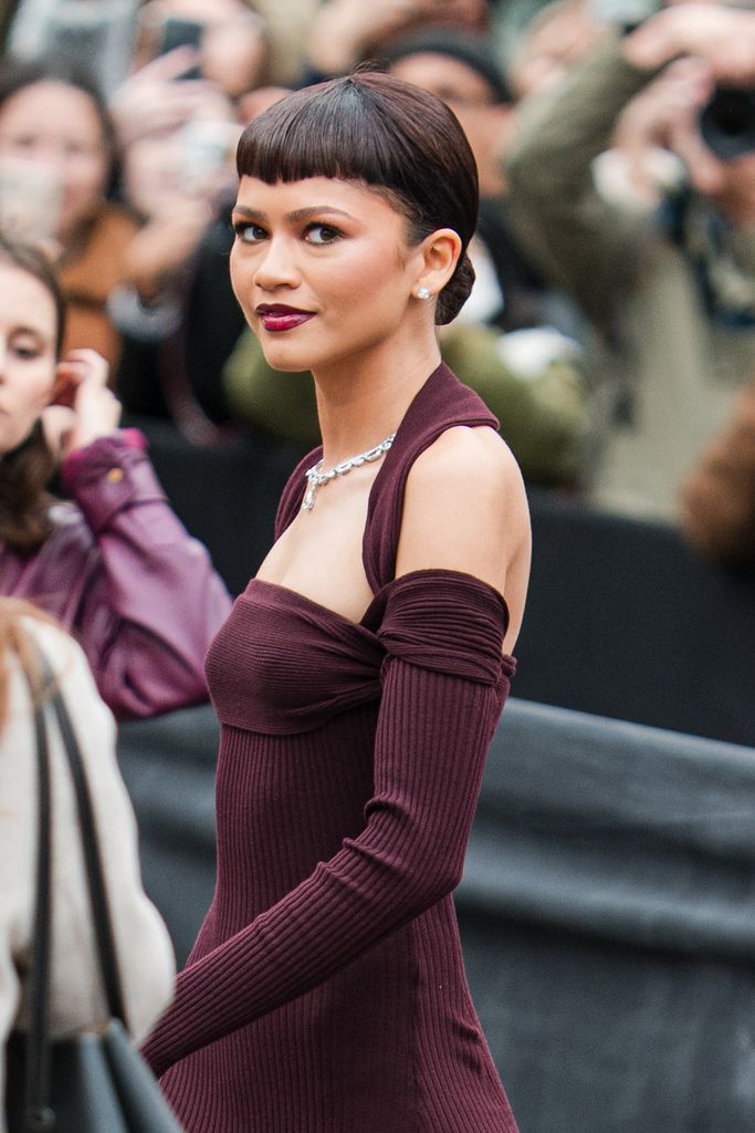 PARIS, FRANCE - JANUARY 25: Zendaya is seen during the Fendi Haute Couture Spring/ Summer 2024 as part of Paris Fashion Week on January 25, 2024 in Paris, France. (Photo by Claudio Lavenia/Getty Images)