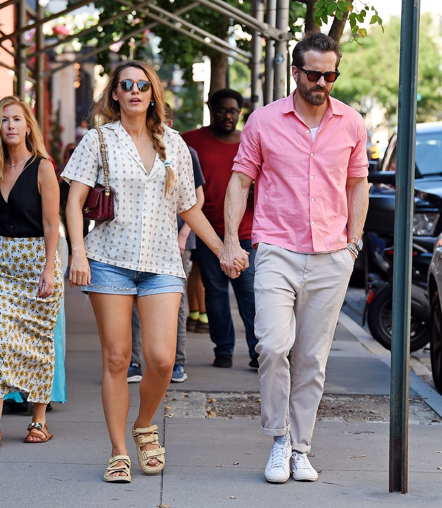 It Ends With Us star Blake Lively pounding the streets in her Chanel dad sandals in New York with her husband Ryan Reynolds