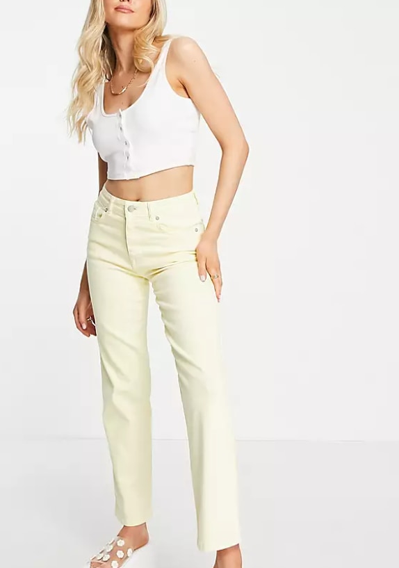 asos yellow jeans 