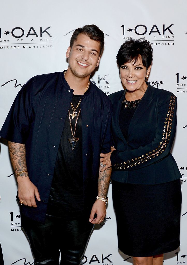 Kris Jenner with Rob Kardashian in 2013