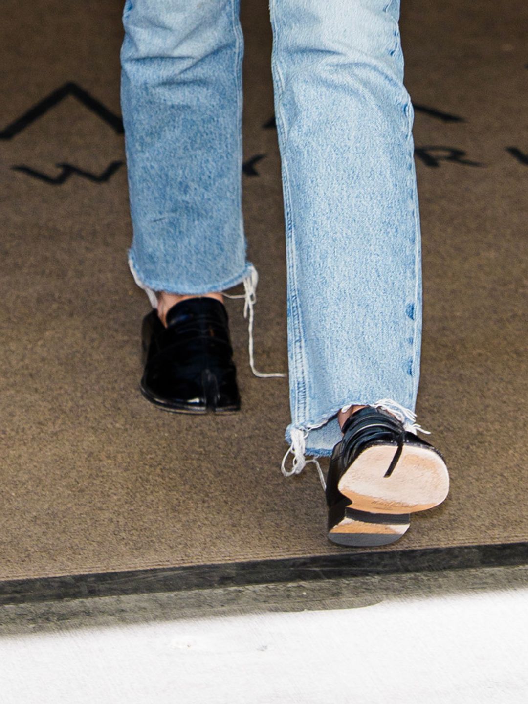 A close-up of Anya Taylor-Joy's Tabi Loafers