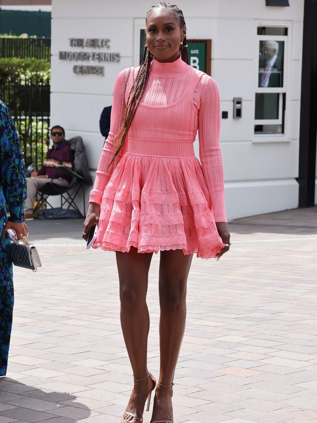 LONDON, ENGLAND - JULY 15: Issa Rae attends day thirteen of the Wimbledon Tennis Championships at All England Lawn Tennis and Croquet Club on July 15, 2023 in London, England. (Photo by Neil Mockford/GC Images)