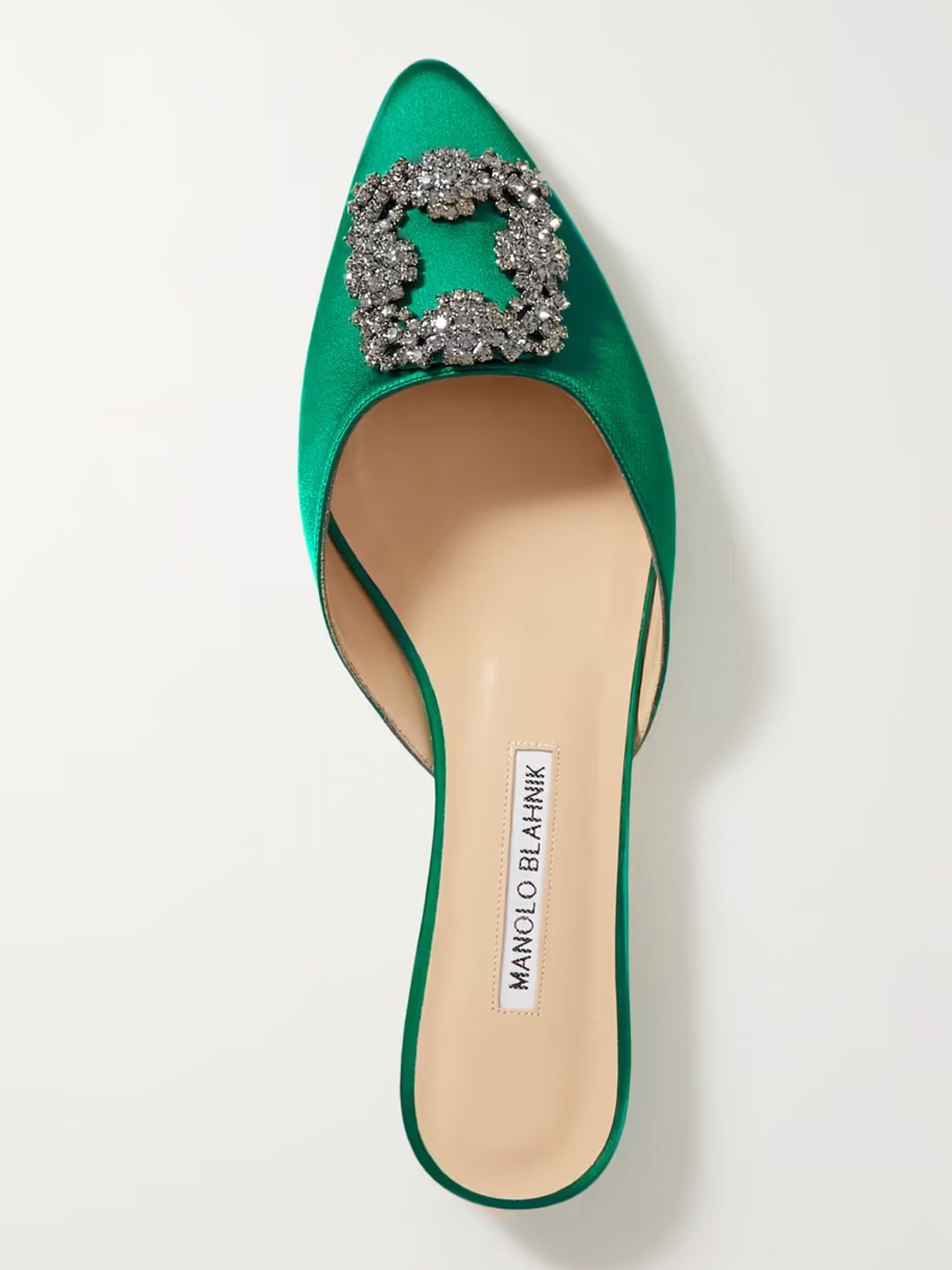 Hangisi embellished satin slippers - Manolo Blahnik