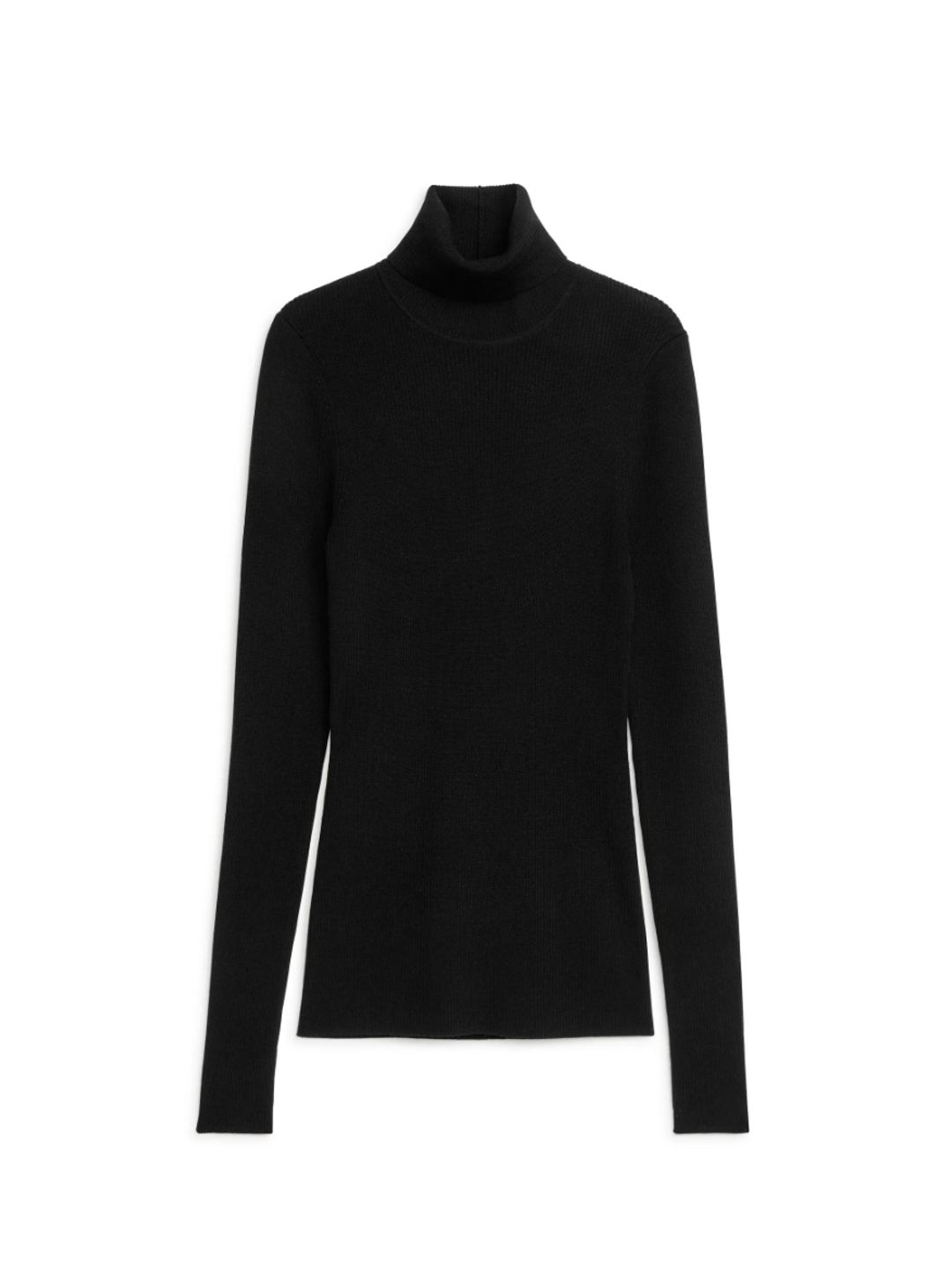 Black polo neck knit top