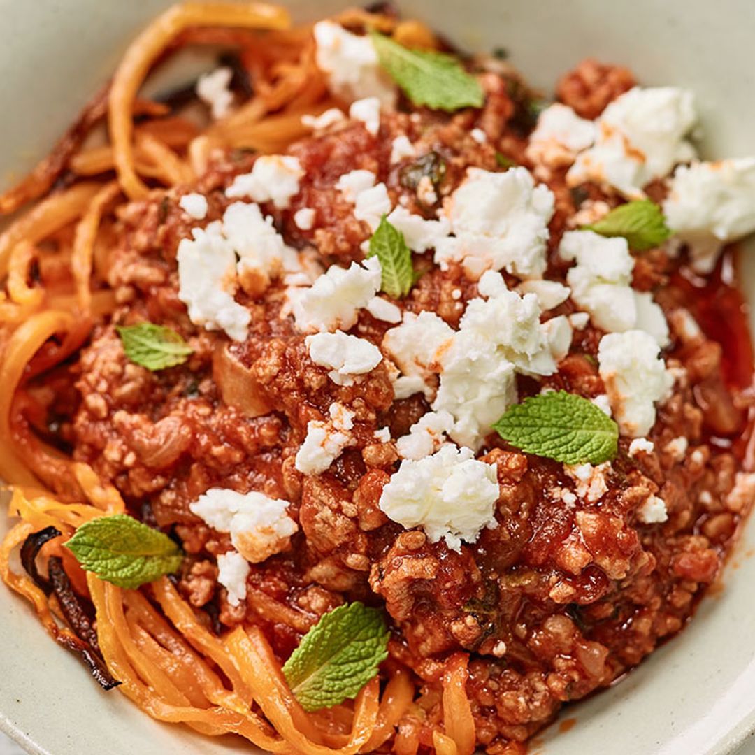 Lisa Faulkner's butternut squash spaghetti with lamb, mint and feta is the perfect gluten-free winter warmer