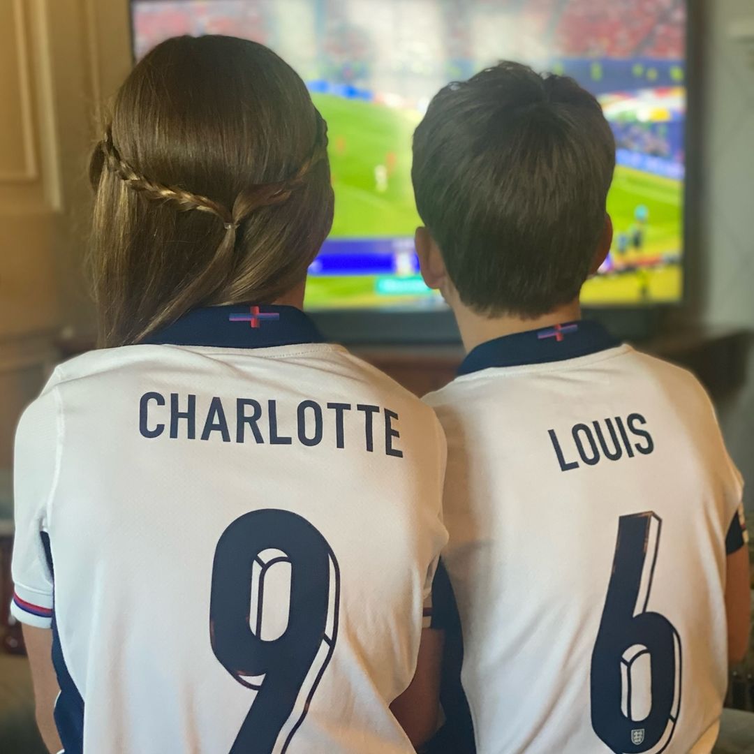 Princess Kate shares rare at home photo of Princess Charlotte and Prince Louis in England shirts