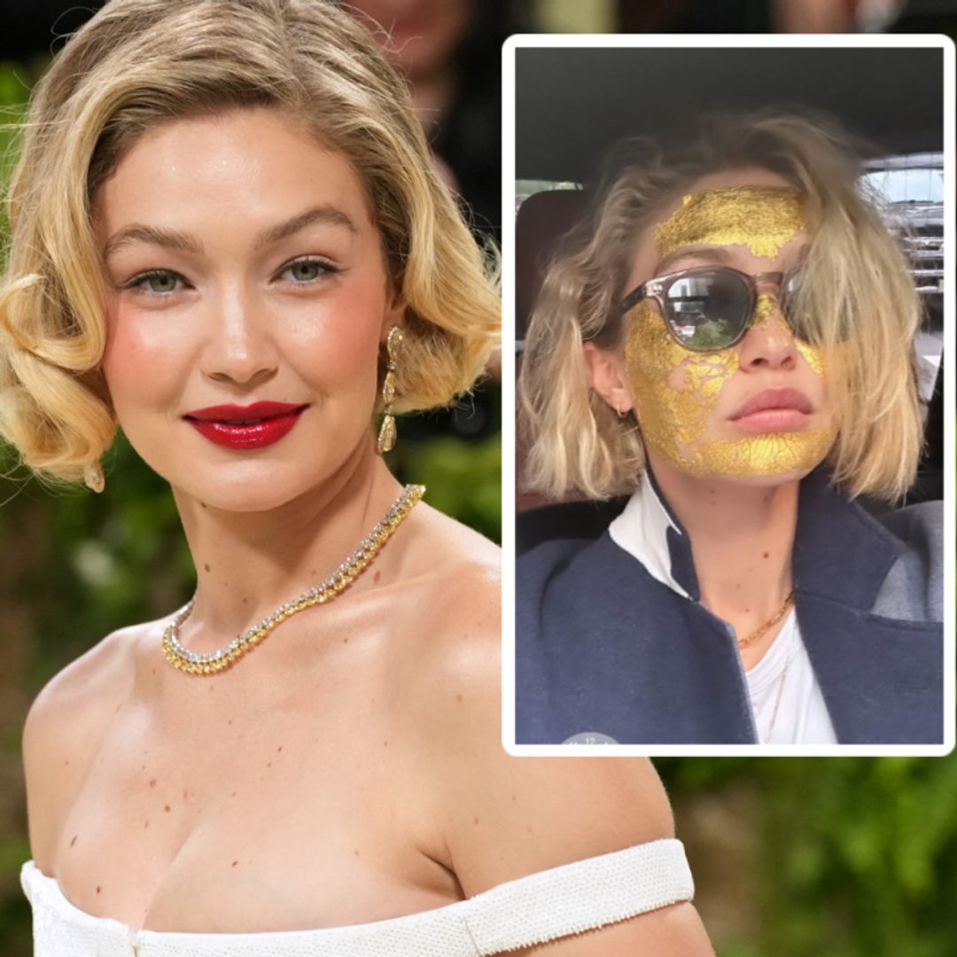 Gigi Hadid's gold leaf face mask gave her such a Met Gala glow and now I’m inspired