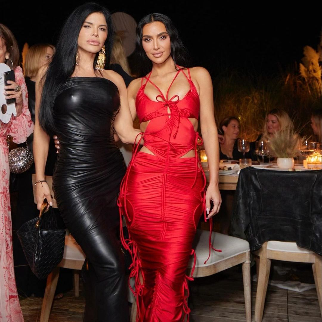 Jeff Bezos’ fiancée Lauren Sánchez stuns in figure-hugging leather dress at Kim Kardashian’s 43rd birthday party