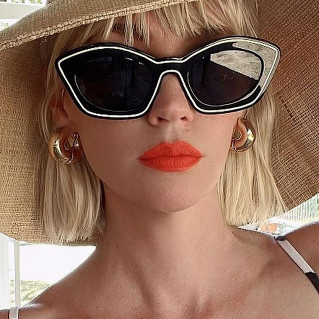 January Jones oozes vintage Hollywood glamour in polka dot bikini