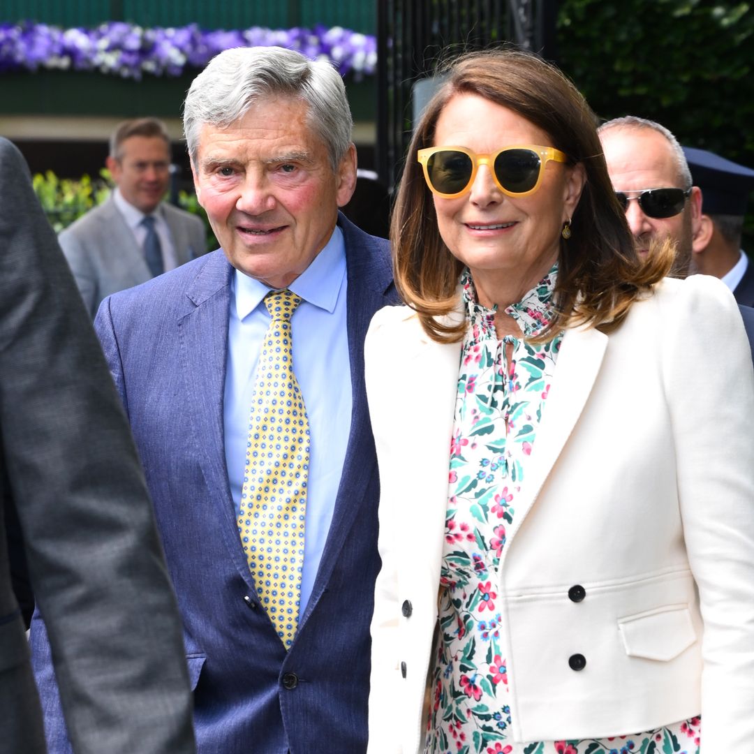 Carole Middleton serves at Wimbledon in daughter Pippa's sunglasses and Princess Kate's shoes